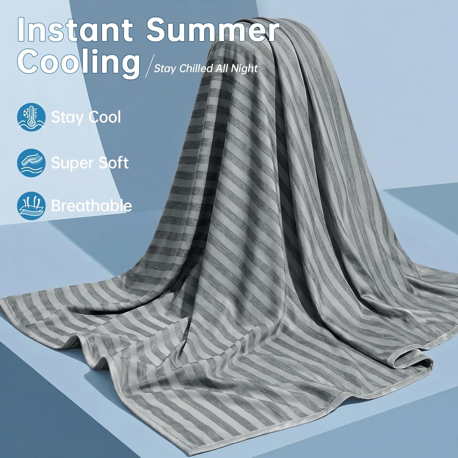 Cooling Blanket (90"X90"Queen Size) for Hot Sleepers and Night Sweats,100% Oeko-Tex Certified,Arc-Chill Q-Max >0.5 Cool Fiber,Ultra Cold Breathable,Comfortable,All-Season.