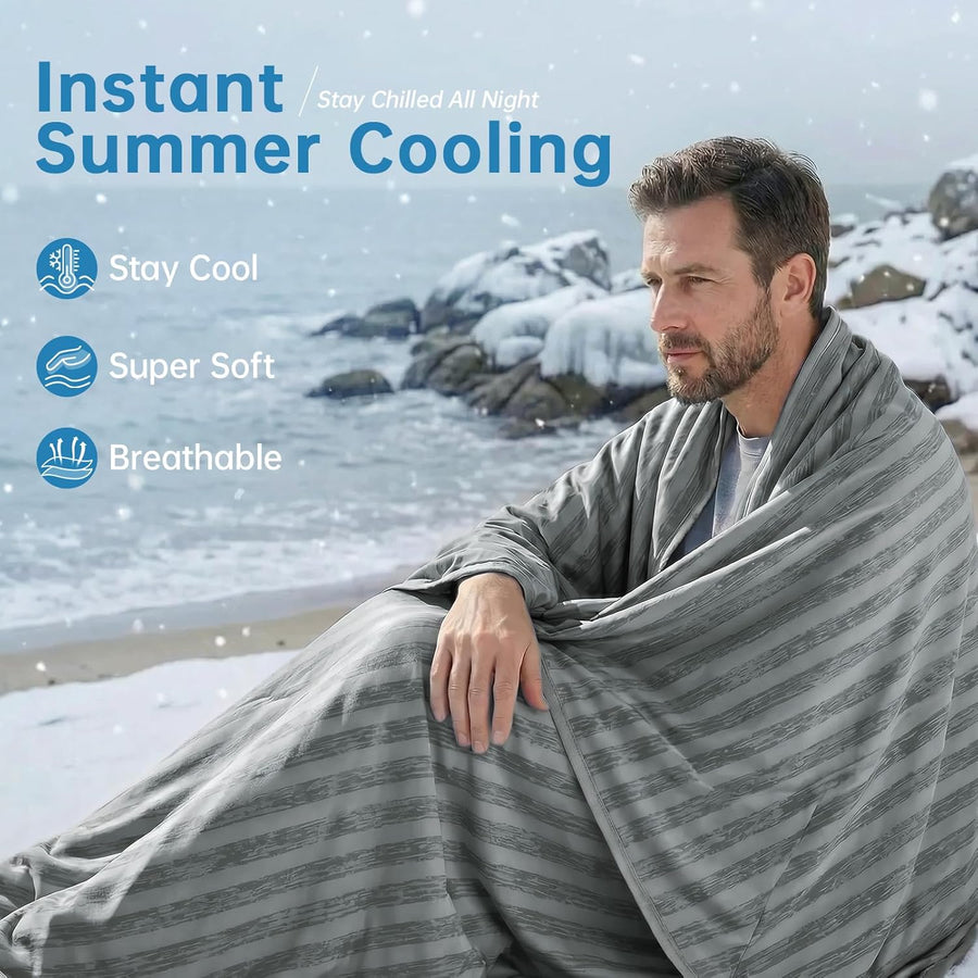 Cooling Blanket (90"X90"Queen Size) for Hot Sleepers and Night Sweats,100% Oeko-Tex Certified,Arc-Chill Q-Max >0.5 Cool Fiber,Ultra Cold Breathable,Comfortable,All-Season.