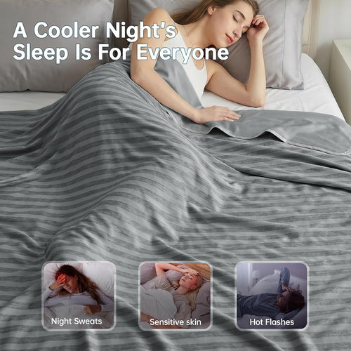 Cooling Blanket (90"X90"Queen Size) for Hot Sleepers and Night Sweats,100% Oeko-Tex Certified,Arc-Chill Q-Max >0.5 Cool Fiber,Ultra Cold Breathable,Comfortable,All-Season.